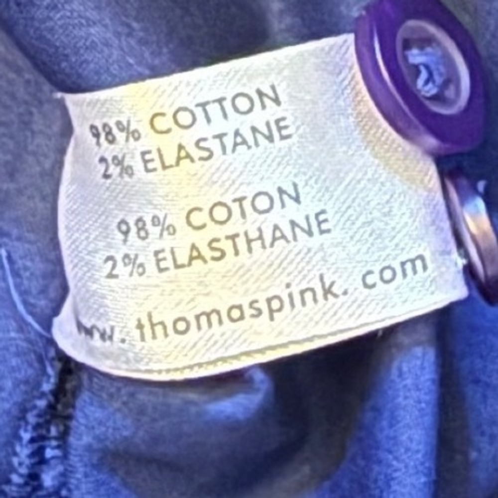 Thomas Pink Royal Blue Cotton Belted Shirt Dress 3/4 Sleeve Utility Size 6 US - Picture 5 of 8